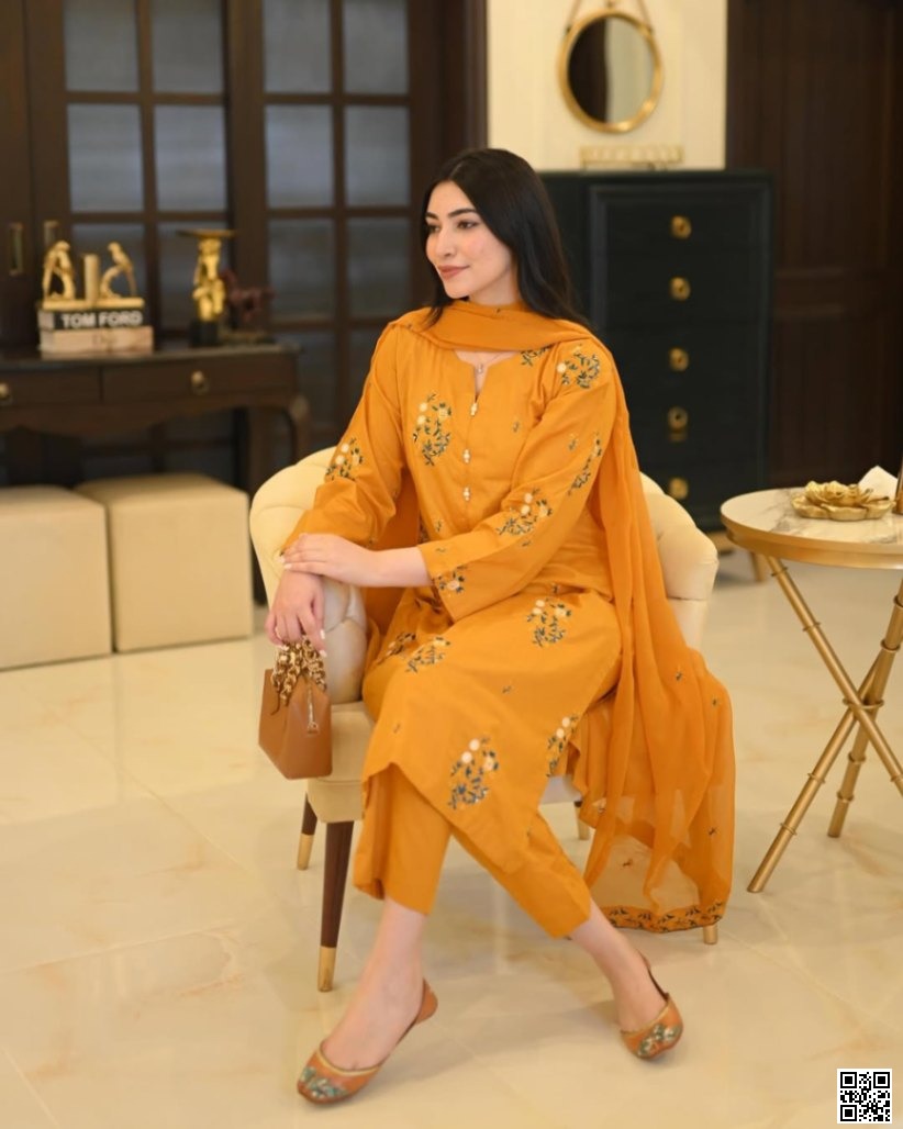 ✨ Linen Embroidered Three-Piece Set ✨ (e9d72)