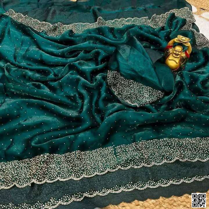 ✨ Original Jimmy Choo Saree with DMC & Jarkan Stone Work ✨ (  go3lu)