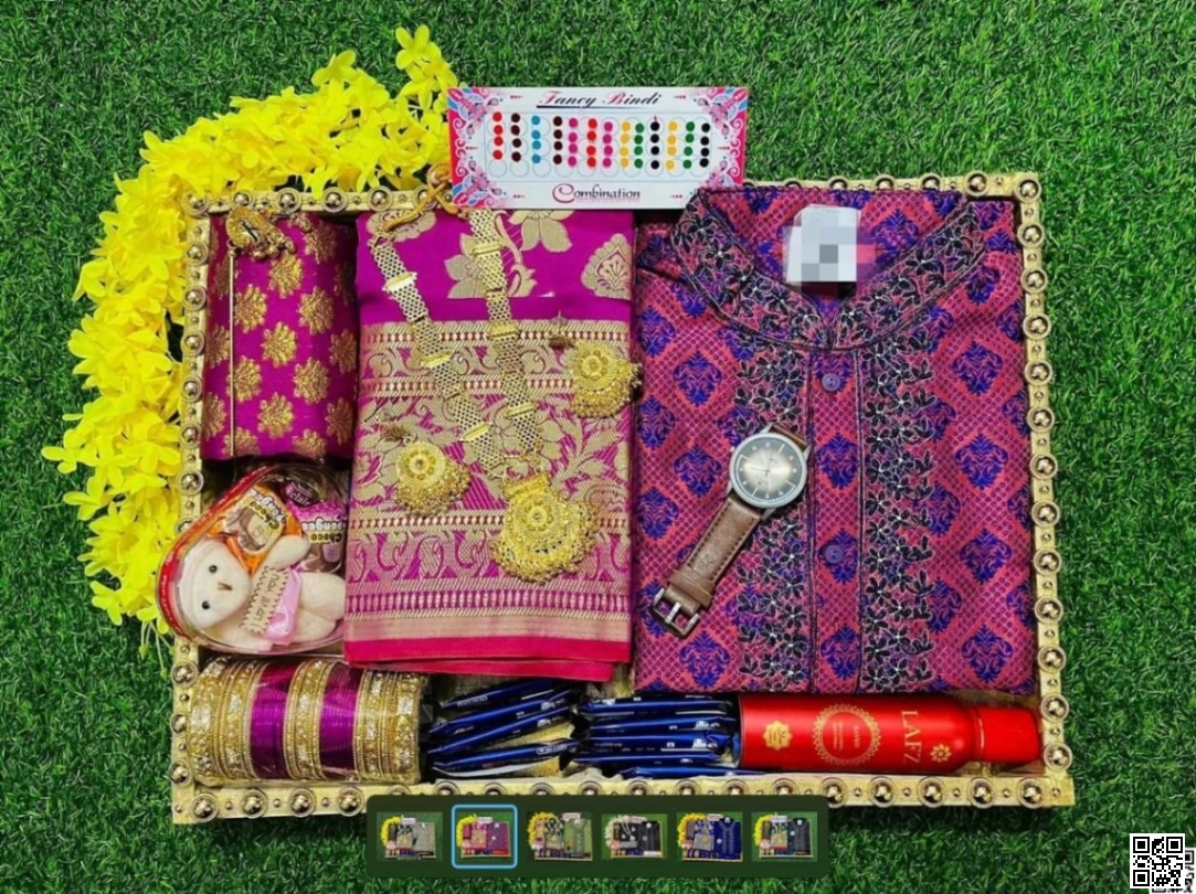 Sharee & Panjabi Combo Set (Full Package – 13 Items) (k291M)