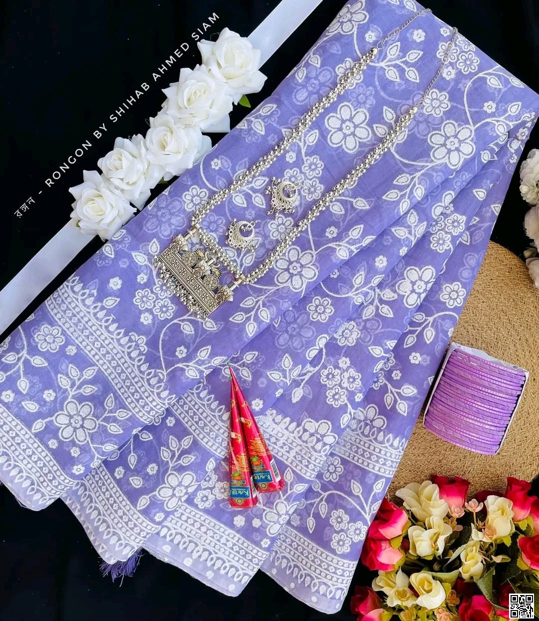ব্লক প্রিন্ট সাড়ি COMBO 🌟 ( G0Y6Y)