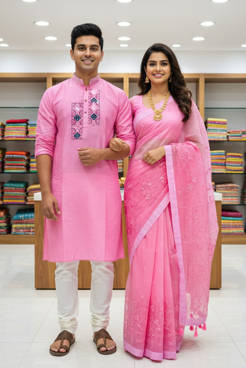 Premium Sharee Panjabi Couple Dress