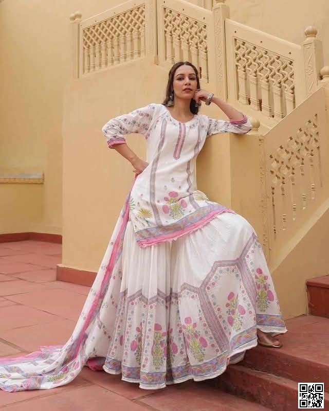 Ready-Made Sarara – Original Rayon Cotton with Screen Print ( o7sux)