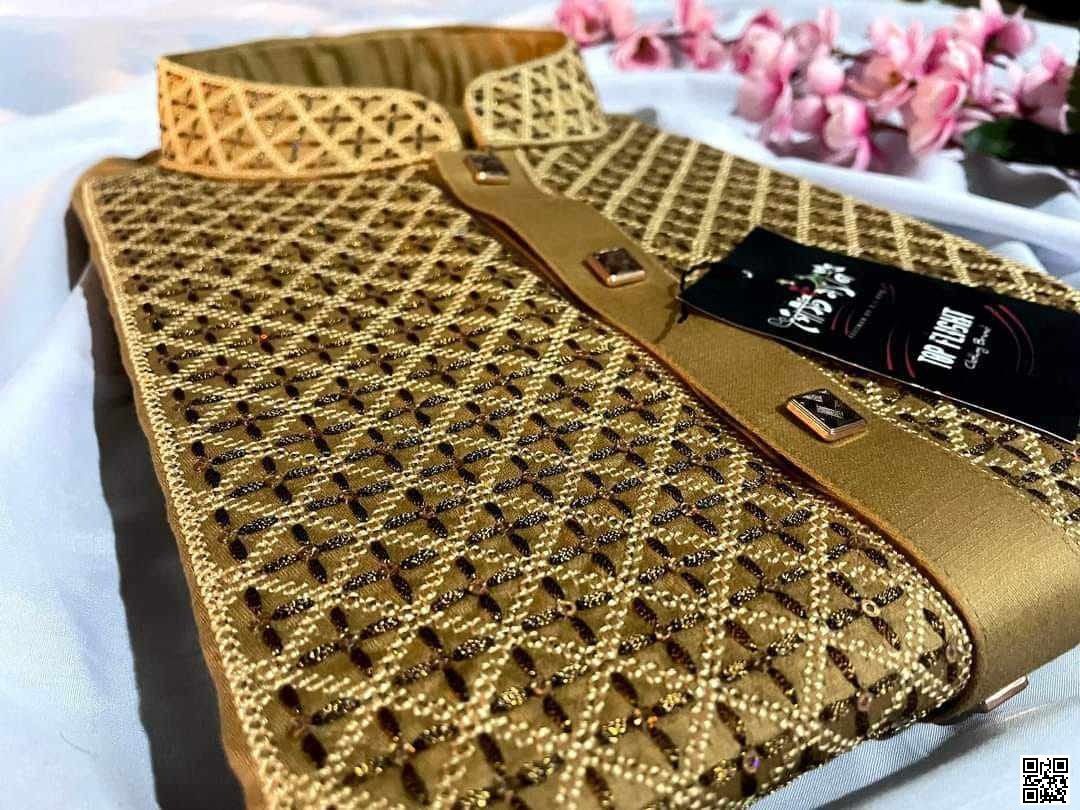 Original Tencel Cotton Panjabi with Zari Work (5ac1F)